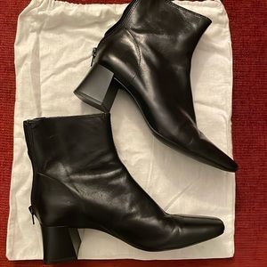 Mango black leather ankle boots!